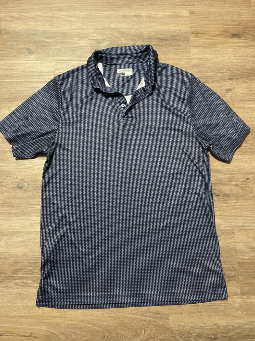 PGA Tour Navy Micro-Pattern Polo